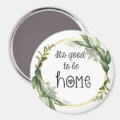Es ist gut, Zuhause Leaf Wreath Country Magnet zu (Vorderseite/Rückseite)