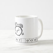 Es ist Häkelarbeit-Uhr-Element-Kaffee-Tasse Kaffeetasse (VorderseiteRechts)