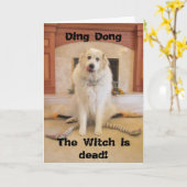 Es ist Halloween! Die böse Hexe ist tot! Karte (Gelbe Blume)