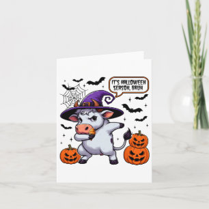 Es ist Halloween Saison Bruh Funny Cow Moo Spooky Karte
