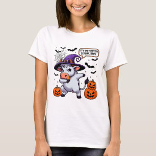 Es ist Halloween Saison Bruh Funny Cow Moo Spooky T-Shirt