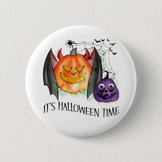 Es ist Halloween Zeit Button (Vorderseite)