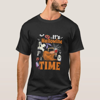 Es ist Hallowein-Zeit Wein Halloween 31. Oktober T T-Shirt