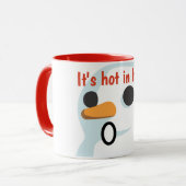 "Es ist heiß hier drin!" Funny niedlich Snowman Ho Tasse (Vorderseite Links)