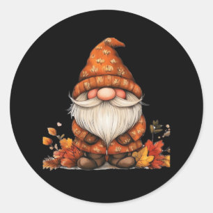 Es ist Herbst! Gnome Vintag Cool Runder Aufkleber