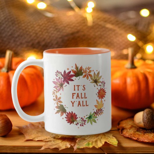 Es ist Herbst-Herbst Erntedank sinkender Blätter Zweifarbige Tasse