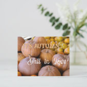 Es ist Herbst Herbst in der Liebe!! Pumpkins Holid Postkarte (Stehend Vorderseite)