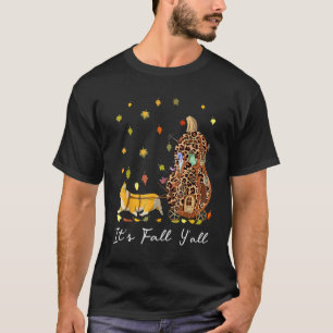Es ist Herbst, ihr alle Corgi-Gnom & Kürbis-Leopar T-Shirt