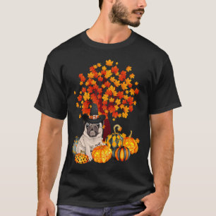 Es ist Herbst, ihr Süßen Mops Kürbis Herbstbaum He T-Shirt