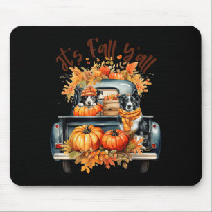 Es ist Herbst, Leute Border Collie Kürbisse Lastwa Mousepad