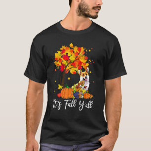 Es ist Herbst, Leute, Corgi-Kürbis-Erntedankfest T-Shirt