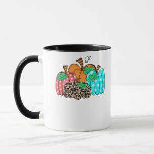 Es ist Herbst, Leute Damen-Kürbis-Leoparden-Druck- Tasse