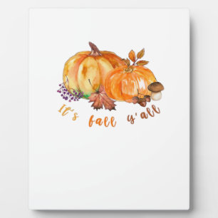 Es ist Herbst, Leute! Herbstlaub, Kürbis und Pilz Fotoplatte