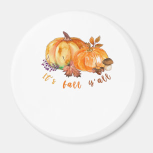 Es ist Herbst, Leute! Herbstlaub, Kürbis und Pilz Magnet