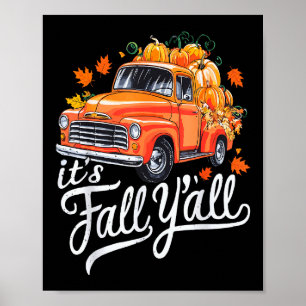 Es ist Herbst, Leute, Kürbiswagen Herbstbaum Hallo Poster