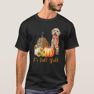 Es ist Herbst, Leute Labradoodle Hund Leopard Kürb T-Shirt