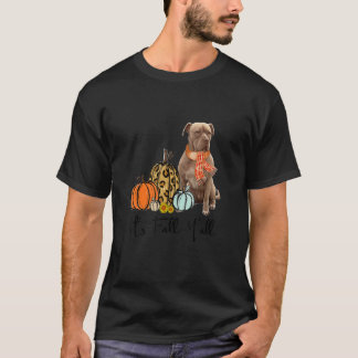 Es ist Herbst, Leute Pitbull-Hund Kürbis Herbst T-Shirt