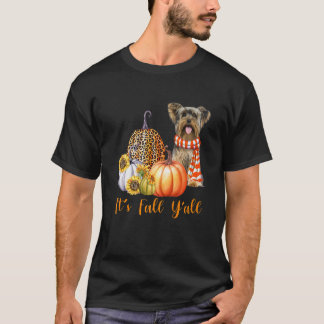 Es ist Herbst, Leute Yorkie-Hund Leopard Pumpkin H T-Shirt