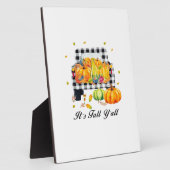 Es ist Herbst Y’all Autumn Pumpkin Kariert Fotoplatte (Seite)