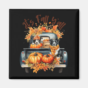 Es ist Herbst Y’all Border Collie Pumpkins Autum Magnet
