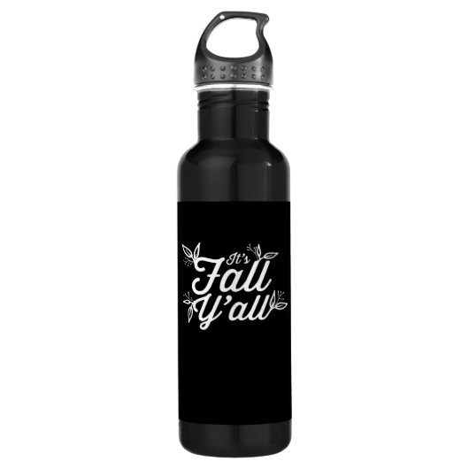 Es ist Herbst Y’all Buchstaben mit Blätter Edelstahlflasche (Vorderseite)