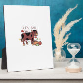 Es ist Herbst Y’all Cow Retro Style Fotoplatte (Seite)