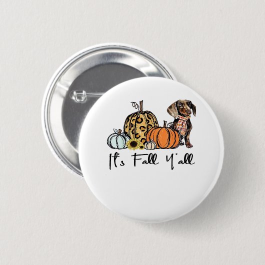 Es ist Herbst Y’all Dackel Lässig Button (Vorne & Hinten)