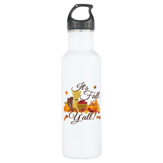 Es ist Herbst Y’all Funny & Cool Retro Edelstahlflasche (Vorderseite)