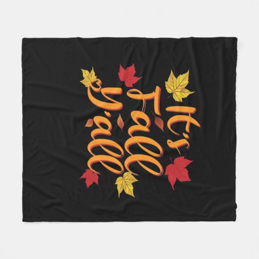Es ist Herbst Y’all Funny Herbst Basic Classic Fleecedecke (Vorderseite (Horizontal))