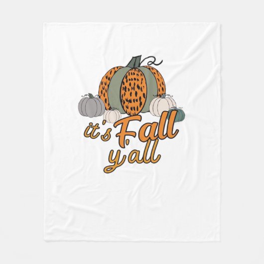 Es ist Herbst Y’all, Funny Pumpkins Leopard Muster Fleecedecke (Vorderseite)