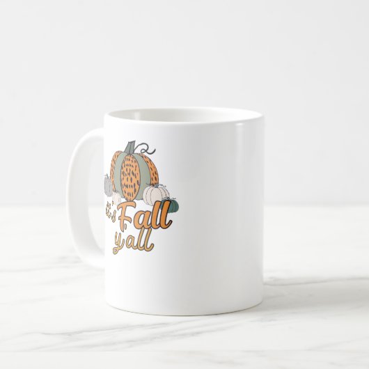 Es ist Herbst Y’all, Funny Pumpkins Leopard Muster Kaffeetasse (Vorderseite Links)