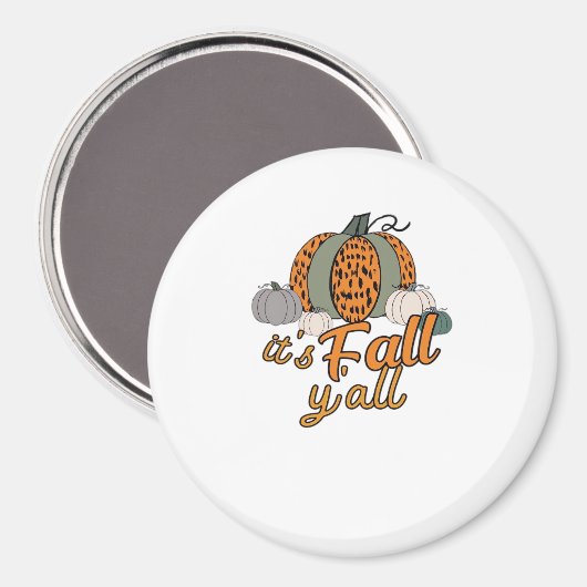Es ist Herbst Y’all, Funny Pumpkins Leopard Muster Magnet (Vorderseite/Rückseite)