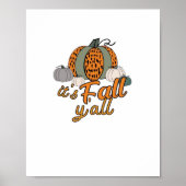 Es ist Herbst Y’all, Funny Pumpkins Leopard Muster Poster (Vorne)