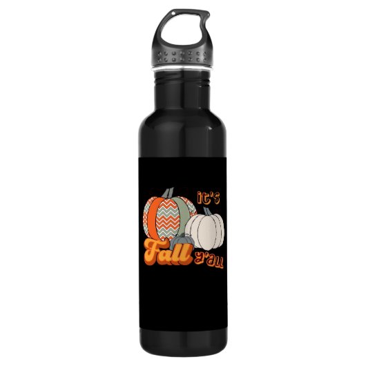 Es ist Herbst Y’all, Funny Pumpkins Zickzack Muste Edelstahlflasche (Vorderseite)