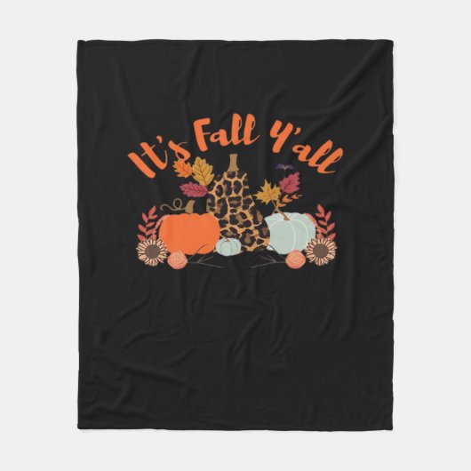 Es ist Herbst Y’all Hallo Fall glücklicher Herbst  Fleecedecke (Vorderseite)