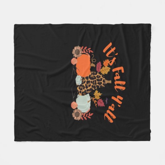 Es ist Herbst Y’all Hallo Fall glücklicher Herbst  Fleecedecke (Vorderseite (Horizontal))