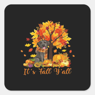 Es ist Herbst Y’all Halloween Erntedank Retro Grap Quadratischer Aufkleber