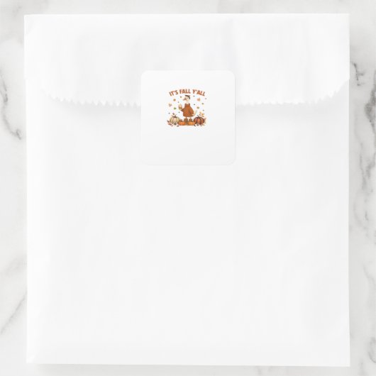 Es ist Herbst Y’all, Halloween Gans, Albern Gänse, Quadratischer Aufkleber (Tasche)