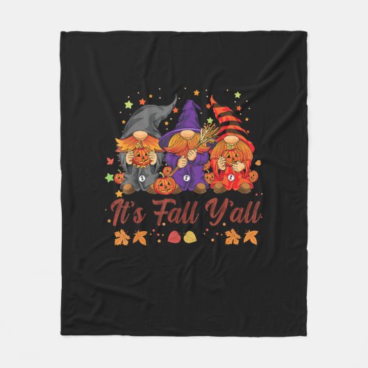 Es ist Herbst Y’all Halloween Gnomes Pumpkin Autum Fleecedecke (Vorderseite)