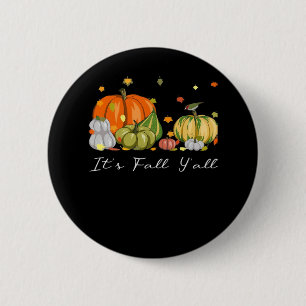 Es ist Herbst Y’all Halloween Pumpkin Autumn Leave Button