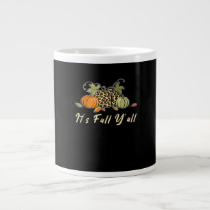Es ist Herbst Y’all Happy Herbst Y’all Leopard Pu Jumbo-Tasse