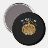 Es ist Herbst Y’all Leopard Print Pumpkin Rustikal Magnet (Vorderseite/Rückseite)