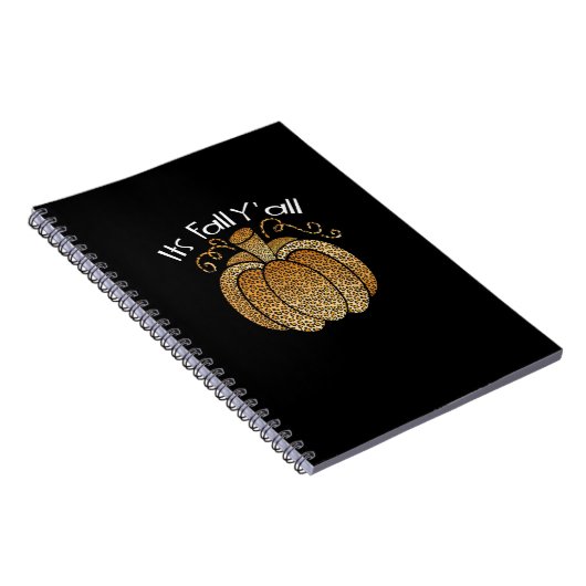 Es ist Herbst Y’all Leopard Print Pumpkin Rustikal Notizblock (Rechte Seite)