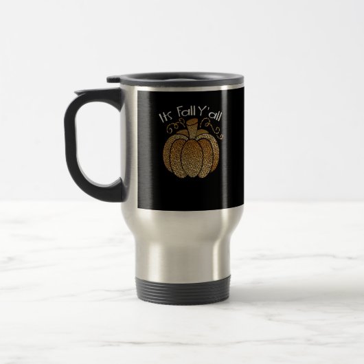 Es ist Herbst Y’all Leopard Print Pumpkin Rustikal Reisebecher (Links)