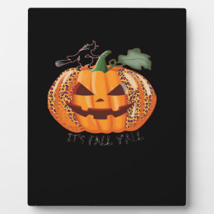 Es ist Herbst Y’all Leopard Pumpkin Happy Hallowee Fotoplatte