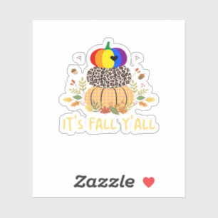 Es ist Herbst Y’all LGBTQ Pride Pumpkin Creative C Aufkleber