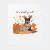 Es ist Herbst Y’all - Miniaturpinscher mit Pumpkin Fleecedecke (Vorderseite)