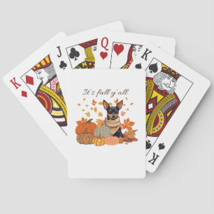 Es ist Herbst Y’all - Miniaturpinscher mit Pumpkin Spielkarten