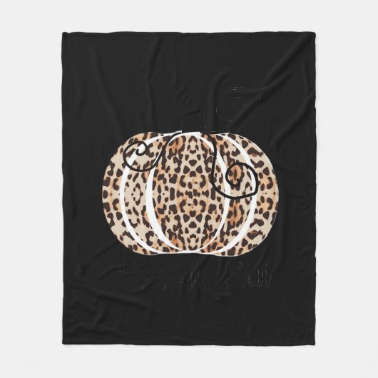 Es ist Herbst Y’all Niedlich Leopard Print Pumpkin Fleecedecke (Vorderseite)