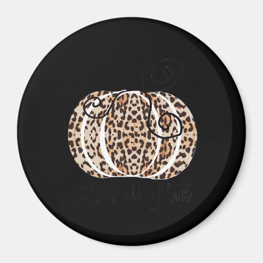 Es ist Herbst Y’all Niedlich Leopard Print Pumpkin Magnet (Vorne)
